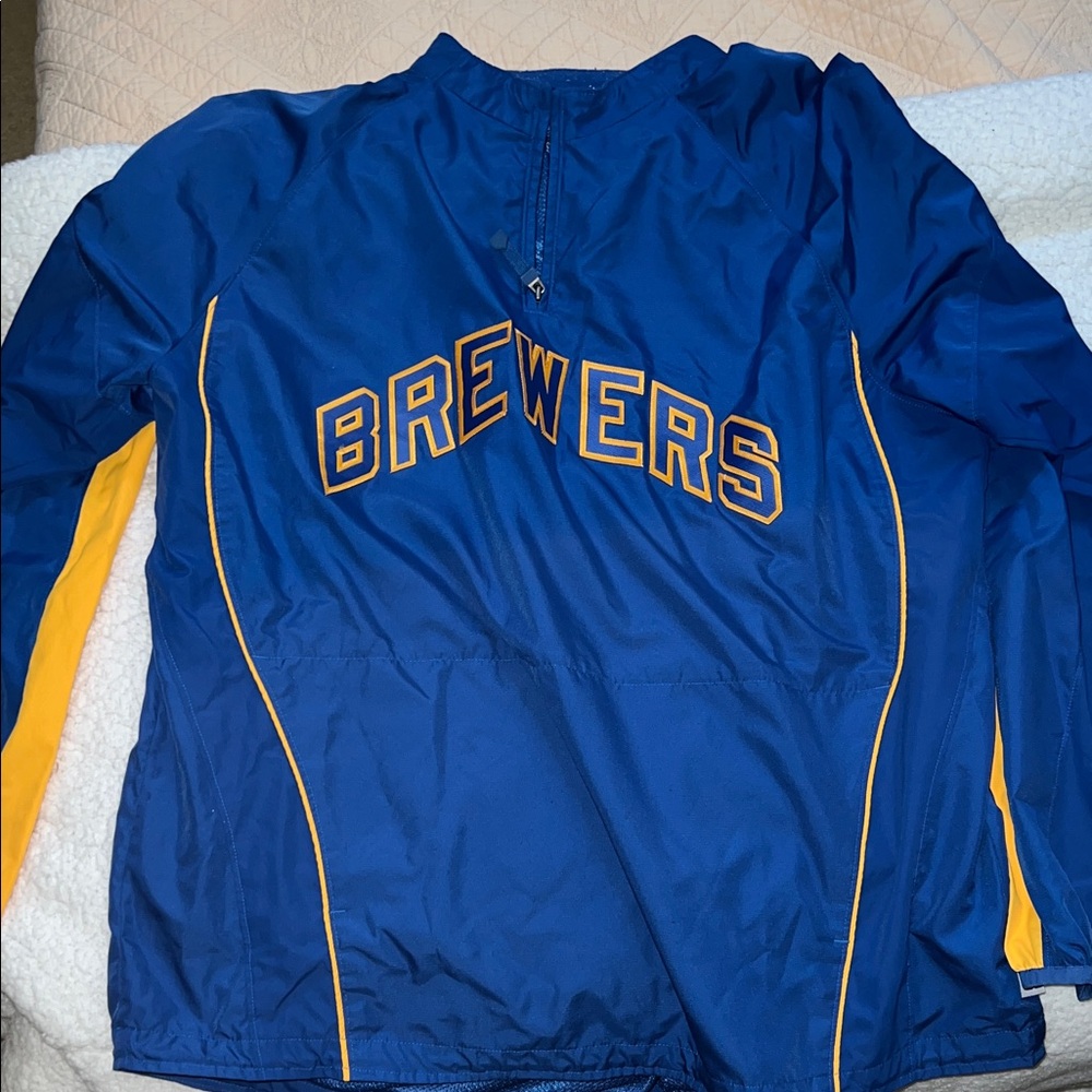 MLB Blue and Yellow Windbreaker Jacket